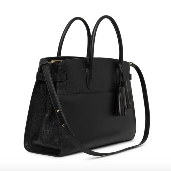 Cuyana Black Leather Work Satchel - Picture 1 of 16
